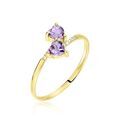 Histoire d'Or Bague Myrtie Or Jaune Amethyste Violet Oxyde De Zirconium