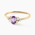 Histoire d'Or Bague Pansy Or Jaune Am&eacute;thyste Oxyde De Zirconium