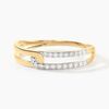 Histoire d'Or Bague Graphic Lines Or Jaune Oxyde De Zirconium