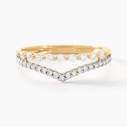 Histoire d'Or Bague Or Jaune Eclat D'etoile Oxyde De Zirconium