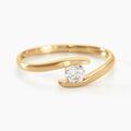Bagues sur Grenoble : Histoire d'Or Bague Solitaire Camilia Or Jaune Oxyde De Zirconium