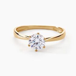 Histoire d'Or Solitaire Or Jaune Laurian Oxyde De Zirconium Blanc