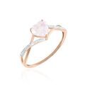 Histoire d'Or Bague Clothilde Or Rose Quartz Et Oxyde