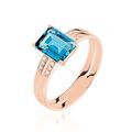 Histoire d'Or Bague Noee Or Rose Topaze Et Oxyde De Zirconium