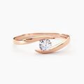 Histoire d'Or Bague Solitaire Camilia Or Rose Oxyde De Zirconium