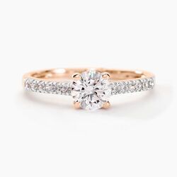 Histoire d'Or Bague Solitaire Manon Or Rose Oxyde De Zirconium