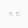 Histoire d'Or Boucles D'oreilles Puces Eusebia Ours Or Blanc Oxydes