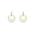 Histoire d'Or Boucles D'oreilles Pendantes Or Bicolore Eloisia Diamants