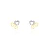 Histoire d'Or Boucles D'oreilles Puces Anne-maudae Triple Coeurs Or Bicolore