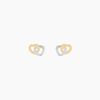 Histoire d'Or Boucles D'oreilles Puces Anne-maudae Double Coeurs Or Bicolore