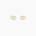 Boucles d'oreille sur Grenoble : Histoire d'Or Boucles D'oreilles Puces Anne-maudae Double Coeurs Or Bicolore
