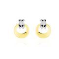 Boucles d'oreille sur Grenoble : Histoire d'Or Boucles D'oreilles Puces Berangere Cercle Or Bicolore