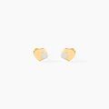 Histoire d'Or Boucles D'oreilles Puces Anne-maudae Double Coeurs Or Bicolore