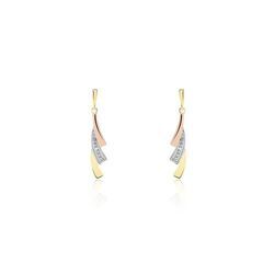 Histoire d'Or Boucles D'oreilles Pendantes Ainhoa Or Tricolore Diamant