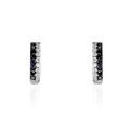 Boucles d'oreille sur Grenoble : Histoire d'Or Boucles D'oreilles Puces Demi Lune Or Blanc Diamant