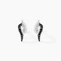 Boucles d'oreille sur Grenoble : Histoire d'Or Boucles D'oreilles Puces Sculptural Or Blanc Diamant