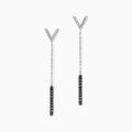 Boucles d'oreille sur Grenoble : Histoire d'Or Boucles D'oreilles Pendantes Rachel Or Blanc Diamant