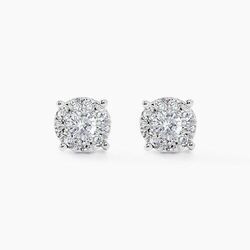 Histoire d'Or Boucles D'oreilles Puces Artemis Or Blanc Diamant