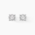 Boucles d'oreille sur Grenoble : Histoire d'Or Boucles D'oreilles Puces Artemis Or Blanc Diamant