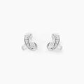 Boucles d'oreille sur Grenoble : Histoire d'Or Boucles D'oreilles Puces Volute Or Blanc Diamant