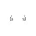 Boucles d'oreille sur Grenoble : Histoire d'Or Boucles D'oreilles Puces Vrille Accompagnee Or Blanc Diamant