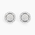 Boucles d'oreille sur Grenoble : Histoire d'Or Boucles D'oreilles Puces Soleil D'hiver Or Blanc Diamant