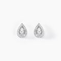 Boucles d'oreille sur Grenoble : Histoire d'Or Boucles D'oreilles Puces Domitia Or Blanc Diamant