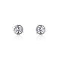 Boucles d'oreille sur Grenoble : Histoire d'Or Boucles D'oreilles Puces Or Blanc Agota Diamants