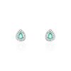 Histoire d'Or Boucles D'oreilles Puces Elheme Or Blanc Emeraude Et Diamant