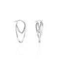 Boucles d'oreille sur Grenoble : Histoire d'Or Cr&eacute;oles Luna Or Blanc Strass