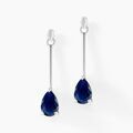 Boucles d'oreille sur Grenoble : Histoire d'Or Boucles D'oreilles Pendantes Pluie D'Eclat Or Blanc Saphir