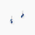 Boucles d'oreille sur Grenoble : Histoire d'Or Boucles D'oreilles Pendantes Navette Or Blanc Saphir
