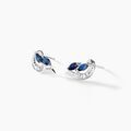 Boucles d'oreille sur Grenoble : Histoire d'Or Boucles D'oreilles Puces Sakina Or Blanc Saphir Et Diamant