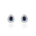 Boucles d'oreille sur Grenoble : Histoire d'Or Boucles D'oreilles Puces Or Blanc Elheme Saphir