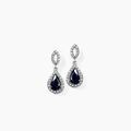 Boucles d'oreille sur Grenoble : Histoire d'Or Boucles D'oreilles Puces Sissi Or Blanc Saphir Et Diamant