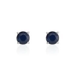 Histoire d'Or Boucles D'oreilles Puces Or Blanc Onora Saphir