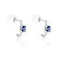 Boucles d'oreille sur Grenoble : Histoire d'Or Demi Cr&eacute;oles Barrett Or Blanc Saphir Diamant