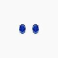 Boucles d'oreille sur Grenoble : Histoire d'Or Boucles D'oreilles Puces Ovale Or Blanc Saphir