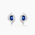 Boucles d'oreille sur Grenoble : Histoire d'Or Boucles D'oreilles Puces Lydia Or Blanc Saphir