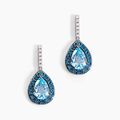 Histoire d'Or Boucles D'oreilles Puces Kenzi Or Blanc Topaze Oxyde De Zirconium