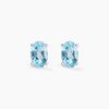 Histoire d'Or Boucles D'oreilles Puces Ovale Serti Griffe Or Blanc Topaze
