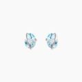 Boucles d'oreille sur Grenoble : Histoire d'Or Boucles D'oreilles Puces Prudencia Or Blanc Topaze
