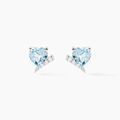 Boucles d'oreille sur Grenoble : Histoire d'Or Boucles D'oreilles Puces Eva Or Blanc Topaze Et Oxyde De Zirconium