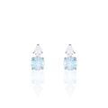 Boucles d'oreille sur Grenoble : Histoire d'Or Boucles D'oreilles Puces Giana Or Blanc Topaze Et Oxyde De Zirconium