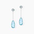 Boucles d'oreille sur Grenoble : Histoire d'Or Boucles D'oreilles Pendantes Denis Or Blanc Topaze