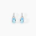 Histoire d'Or Boucles D'oreilles Audea Or Blanc Topaze Et Oxyde De Zirconium