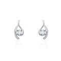 Histoire d'Or Boucles D'oreilles Sagesse Or Blanc Topaze Oxyde