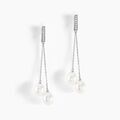 Boucles d'oreille sur Grenoble : Histoire d'Or Boucles D'oreilles Pendantes Giacomo Or Blanc Perle De Culture