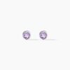 Histoire d'Or Boucles D'oreilles Puces Edy Serti Clos Or Blanc Amethyste
