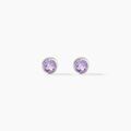 Histoire d'Or Boucles D'oreilles Puces Edy Serti Clos Or Blanc Amethyste